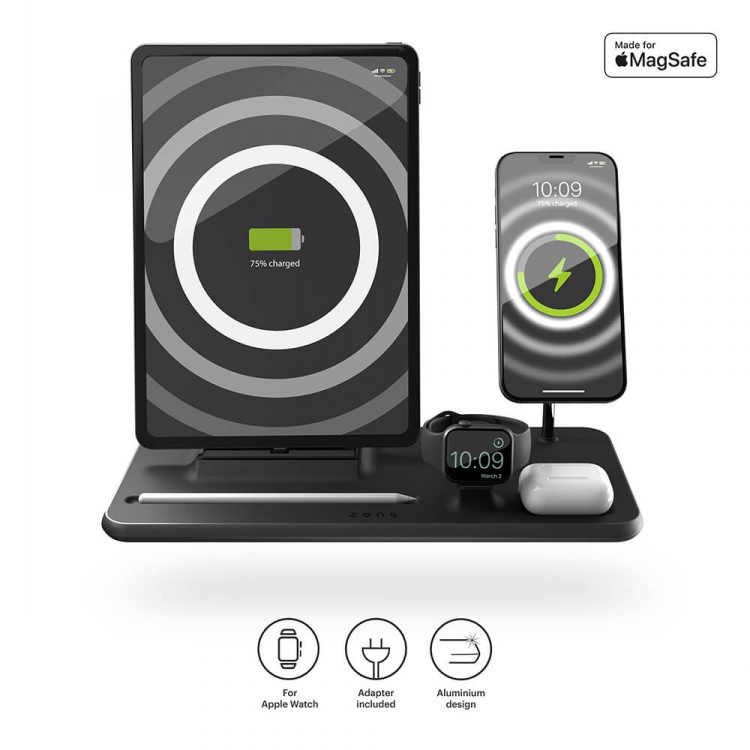 ZENS Wireless Charger 4in1 Magnetic for Watch and tablet