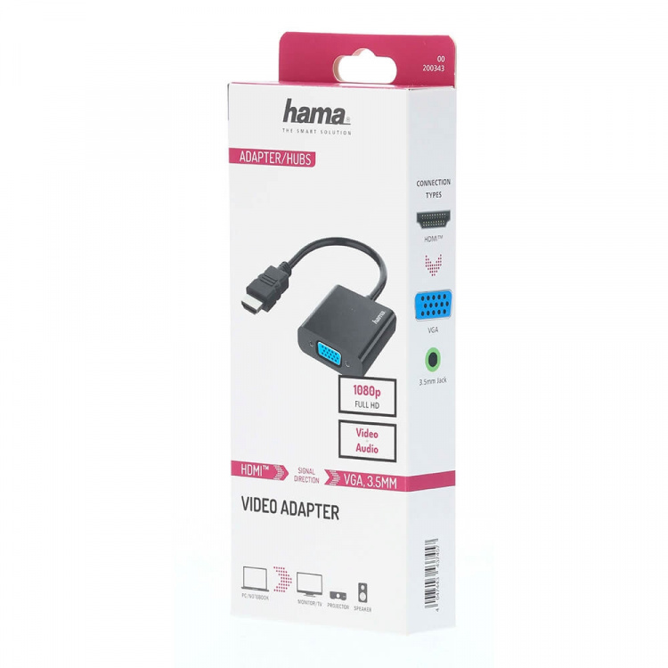 Hama Adapter HDMI-VGA Full HD 1080p Zwart