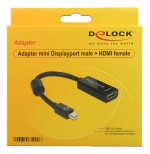 Delock Adapter mini Displayport 1.1 male > HDMI female Passive black Delock Adapter mini Displayport 1.1 male > HDMI female Passive black