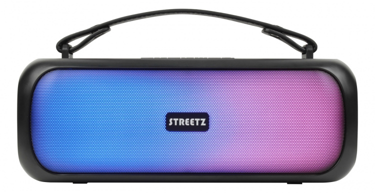 STREETZ BT Boombox 2x 7.5 W, IPX5, AUX, USB flash, LED, black