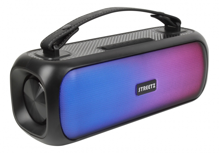 STREETZ BT Boombox 2x 7.5 W, IPX5, AUX, USB flash, LED, black