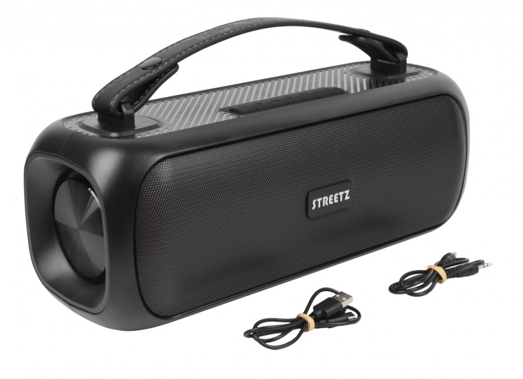 STREETZ BT Boombox 2x 7.5 W, IPX5, AUX, USB flash, LED, black