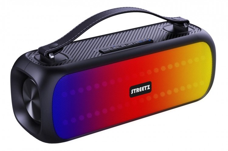 STREETZ BT Boombox 2x 7.5 W, IPX5, AUX, USB flash, LED, black