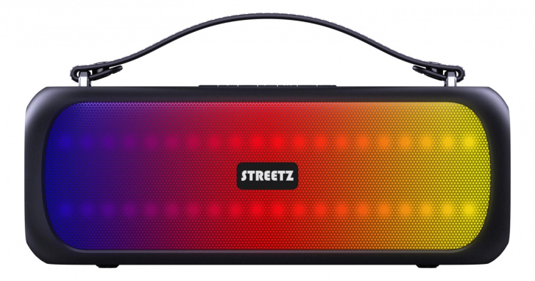STREETZ BT Boombox 2x 7.5 W, IPX5, AUX, USB flash, LED, black