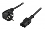 DELTACO apparatkabel, vinklad CEE 7/7 - rak IEC C13, 2m, LSZH, Svart DELTACO apparatkabel, vinklad CEE 7/7 - rak IEC C13, 2m, LSZH, Svart