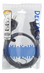 DELTACO förlängningskabel IEC C15 - CEE7/7, 1m, svart DELTACO förlängningskabel IEC C15 - CEE7/7, 1m, svart