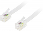 DELTACO modularkablage 4P4C(RJ9/RJ10/RJ22) 3m, vit