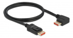 Delock DisplayPort cable male straight to male 90° right 8K 60Hz 1m, svart