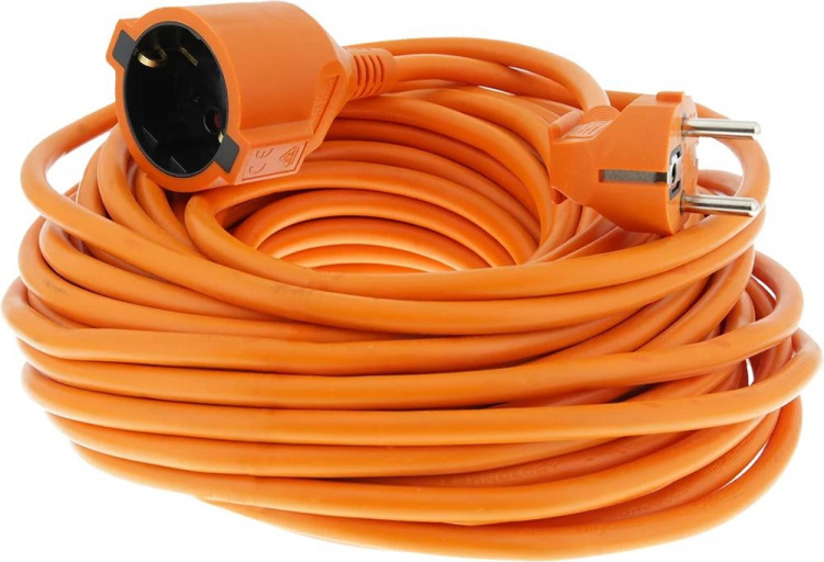 DELTACO Förlängningskabel, inomhusbruk, jordad, IP20, 20 m, Orange