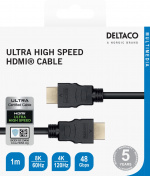 DELTACO ULTRA High Speed HDMI-kabel, 48Gbps, 2m, svart DELTACO ULTRA High Speed HDMI-kabel, 48Gbps, 2m, svart