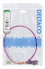 DELTACO Fiberkablage, 1m, LC-ST Duplex, 50/125, rosa DELTACO Fiberkablage, 1m, LC-ST Duplex, 50/125, rosa