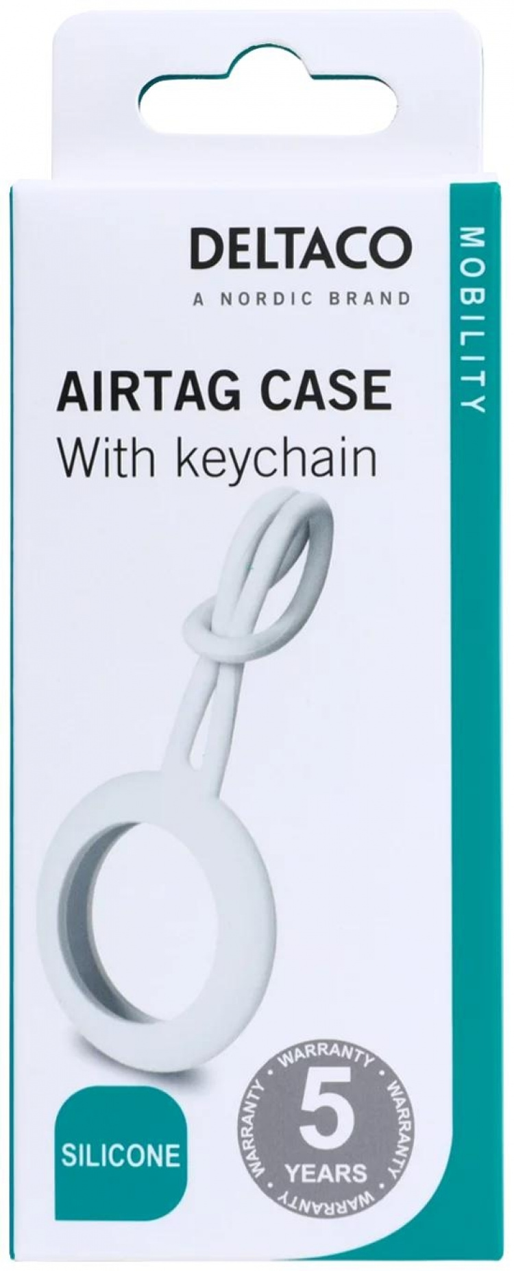 DELTACO Apple AirTag case, Silicon, Vit