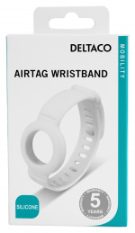 DELTACO Apple AirTag, Siliconen polsbandje, Vit