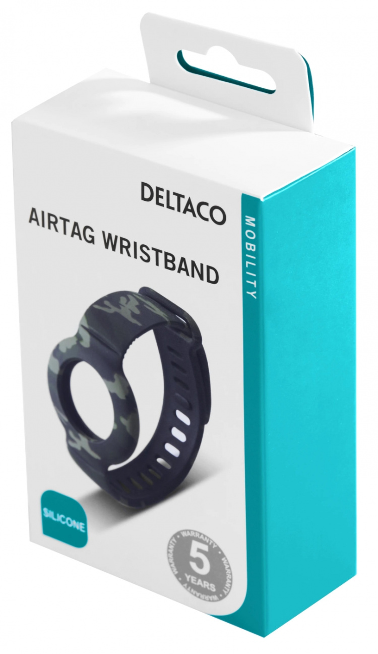 DELTACO Apple AirTag, Silikonarmband, Kamouflage DELTACO Apple AirTag, Silikonarmband, Kamouflage