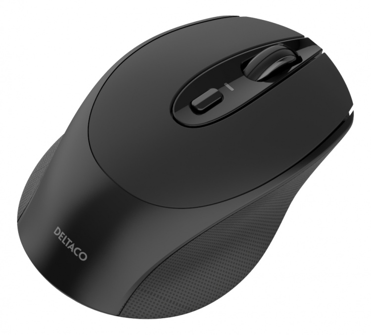 DELTACO Wireless office silent mouse, USB receiver, rubber coated