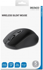 DELTACO Wireless office silent mouse, USB receiver, rubber coated
