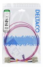 DELTACO Fiberkablage, 2m, SC-SC Duplex, 50/125, rosa