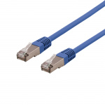 DELTACO S/FTP Cat6 patchkabel, delta cert, LSZH, 0,5m, blå