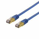 DELTACO S/FTP Cat6a patchkabel, delta cert, LSZH, 1m, blå