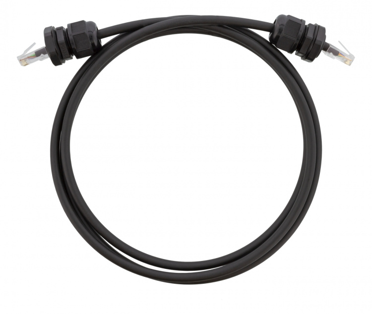 DELTACO S/FTP Cat6a patchkabel, 2m, IP68, PG13.5, svart DELTACO S/FTP Cat6a patchkabel, 2m, IP68, PG13.5, svart