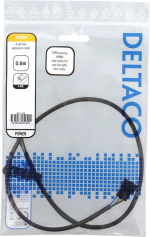 DELTACO förlängningskabel för 4-pins fläktar 0,6m, svart DELTACO förlängningskabel för 4-pins fläktar 0,6m, svart