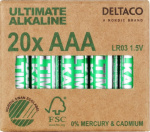DELTACO Ultimate Alkaline AAA-batteri, 20-pack DELTACO Ultimate Alkaline AAA-batteri, 20-pack
