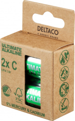 DELTACO Ultimate Alkaline C-batteri, 2-pack DELTACO Ultimate Alkaline C-batteri, 2-pack