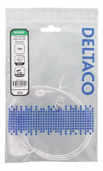 DELTACO Ultra Slim U/UTP Cat.6 patchkabel, 2.6mm, 1m, vit DELTACO Ultra Slim U/UTP Cat.6 patchkabel, 2.6mm, 1m, vit