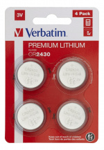 Verbatim LITHIUM BATTERY CR2430 3V 4 PACK Verbatim LITHIUM BATTERY CR2430 3V 4 PACK