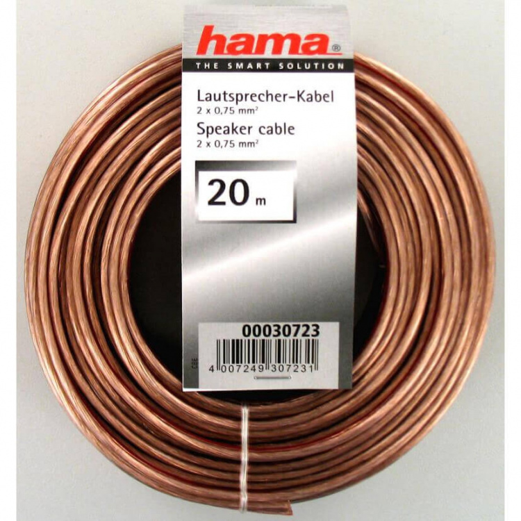 Loudspeaker Cable 2 x 0.75 mm ², 20 m , transparent