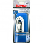 HAMA Antenna Cable, coax plug - co ax socket, 2 m, 75 dB, white