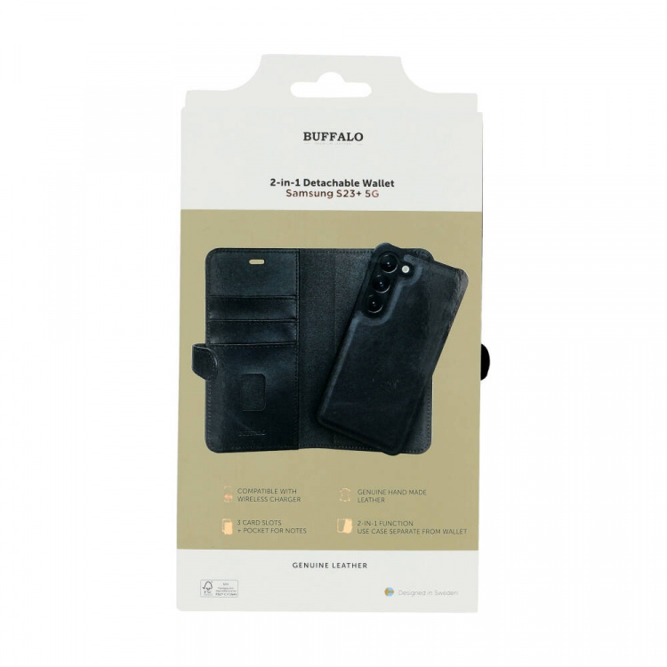 Wallet Case Leather 2in1 Black - Samsung S23+ 5G Wallet Case Leather 2in1 Black - Samsung S23+ 5G