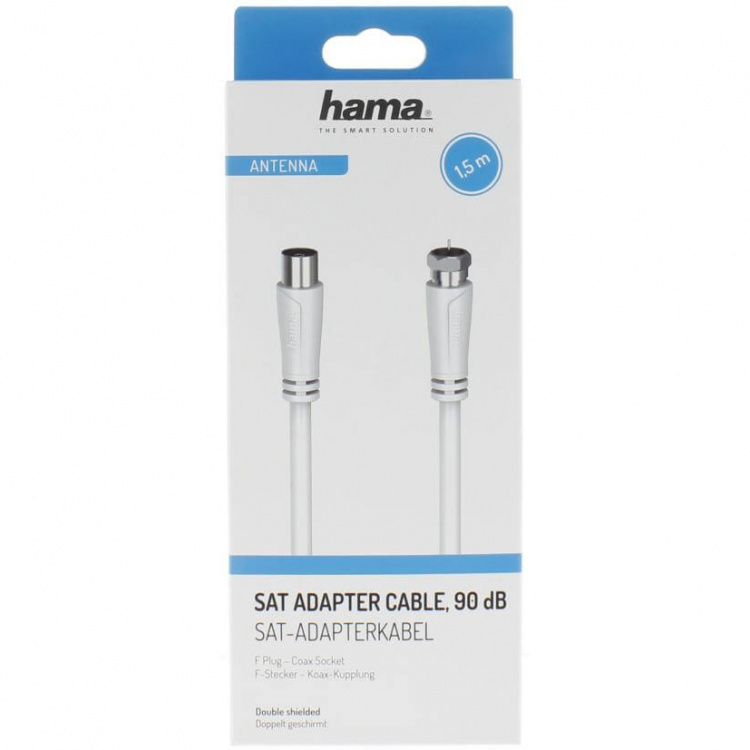 HAMA Cable Antenna 90dB F-Plug-Coax Female White 1.5m HAMA Cable Antenna 90dB F-Plug-Coax Female White 1.5m