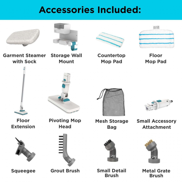 Black & Decker Ångmopp 1500W Steamsystem 8st Tillbehör