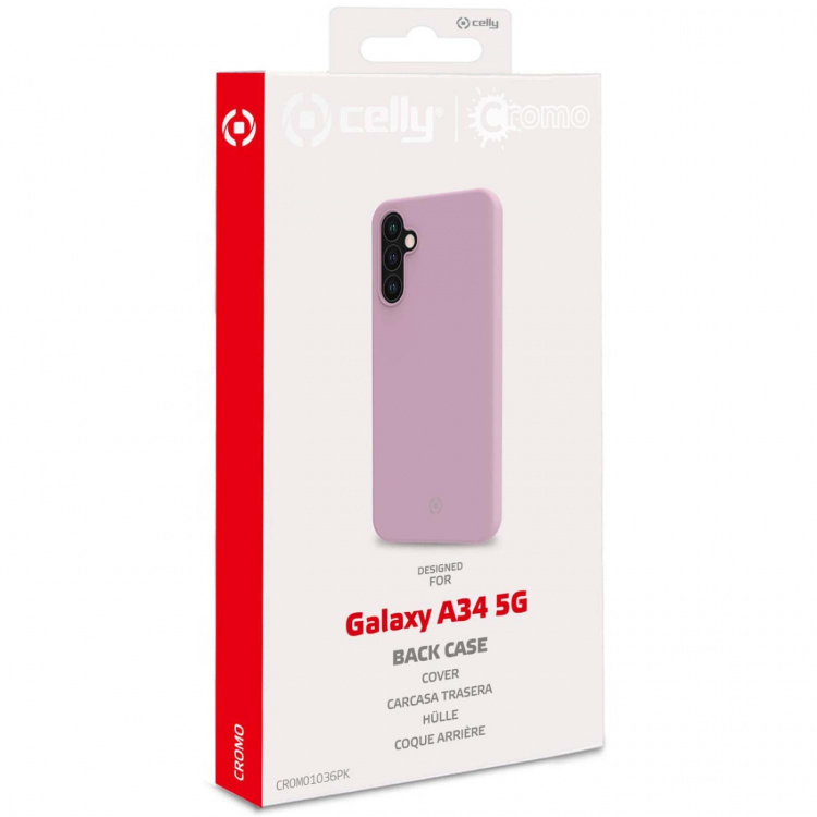 Celly Cromo Soft rubber case Galaxy A34 5G Rosa Celly Cromo Soft rubber case Galaxy A34 5G Rosa