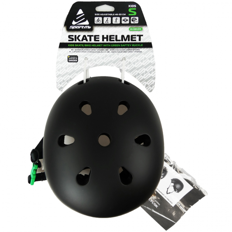 SportMe Skatehjälm S 46-53cm Grönt Spänne Svart SportMe Skatehjälm S 46-53cm Grönt Spänne Svart