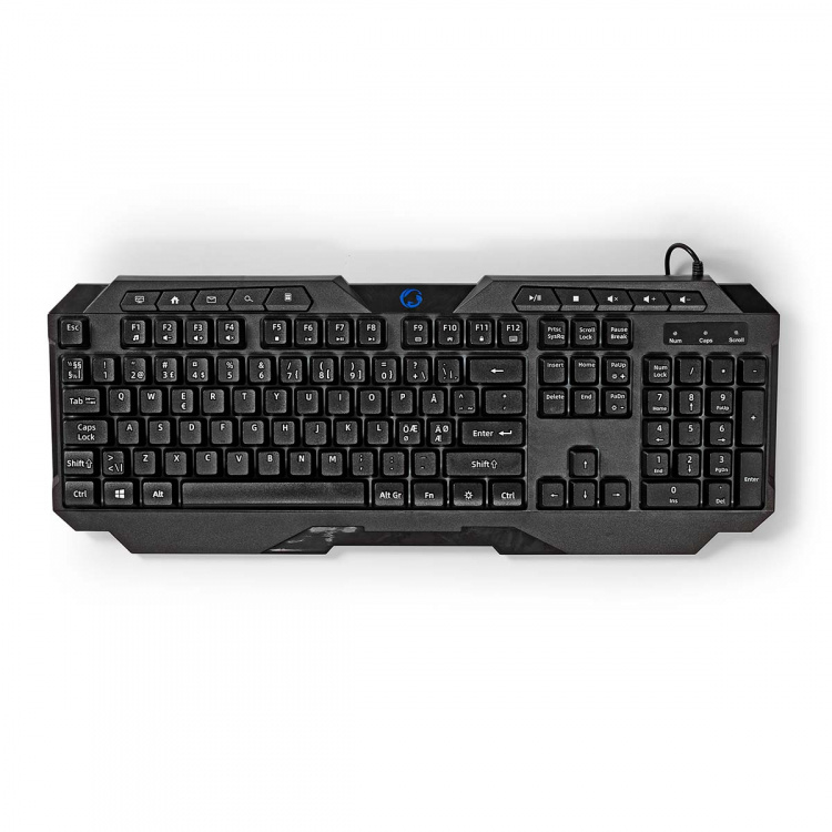 Nedis Bedraad Gaming Toetsenbord | USB Type-A | Membrane Toetsen | LED | QWERTY | Scandinavisch | USB Gevoed | Lengte stroomkabel: 1.30 m | Multimedia