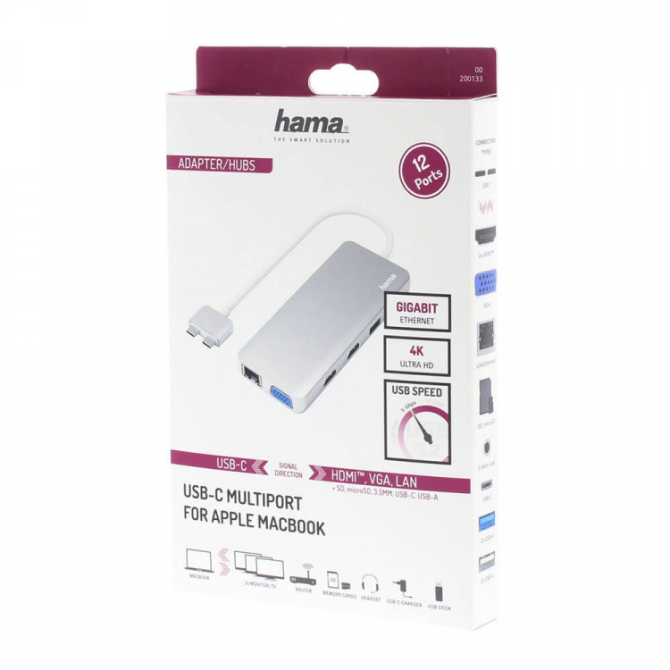 HAMA Hub USB-C Connect2Mac 12 ports HAMA Hub USB-C Connect2Mac 12 ports