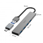Hub USB-A 3.2 4x Ports 5 Gbit/s USB-C Adapter