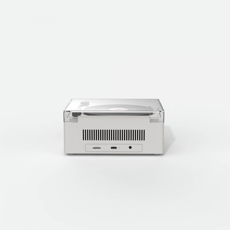 Speaker Alarm Clock Vinyl Retro Grey