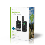 Nedis Walkie talkie Set | 2 Handsets | Tot 6 km | Frequentiekanalen: 8 | PTT / VOX | 180 min | Koptelefoonoutput | 2 Headsets | Zwart