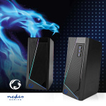 Nedis Gaming Speaker | Speaker-kanalen: 2.0 | USB Gevoed | 3,5 mm Male | 18 W | LED | Volumebediening