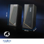 Nedis Gaming Speaker | Speaker-kanalen: 2.0 | USB Gevoed | 3,5 mm Male | 18 W | LED | Volumebediening