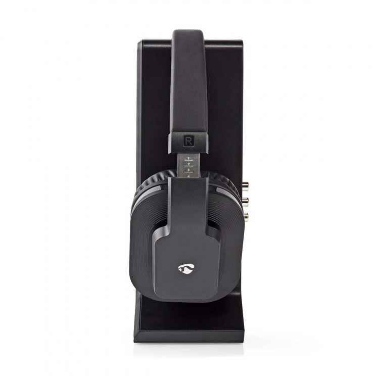 Nedis Draadloze TV-Koptelefoon | Wi-Fi | Over-Ear | Batterij 1 werkingstijd standaard verbruik: 480 min | 25 m | Digitale Audio | Laadstation | Zwart