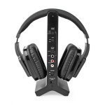 Nedis Draadloze TV-Koptelefoon | Wi-Fi | Over-Ear | Batterij 1 werkingstijd standaard verbruik: 480 min | 25 m | Digitale Audio | Laadstation | Zwart