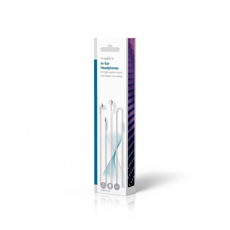 Nedis Bedrade Koptelefoon | 3,5 mm | Kabellengte: 1.20 m | Ingebouwde microfoon | Volumebediening | Wit Nedis Bedrade Koptelefoon | 3,5 mm | Kabellengte: 1.20 m | Ingebouwde microfoon | Volumebediening | Wit