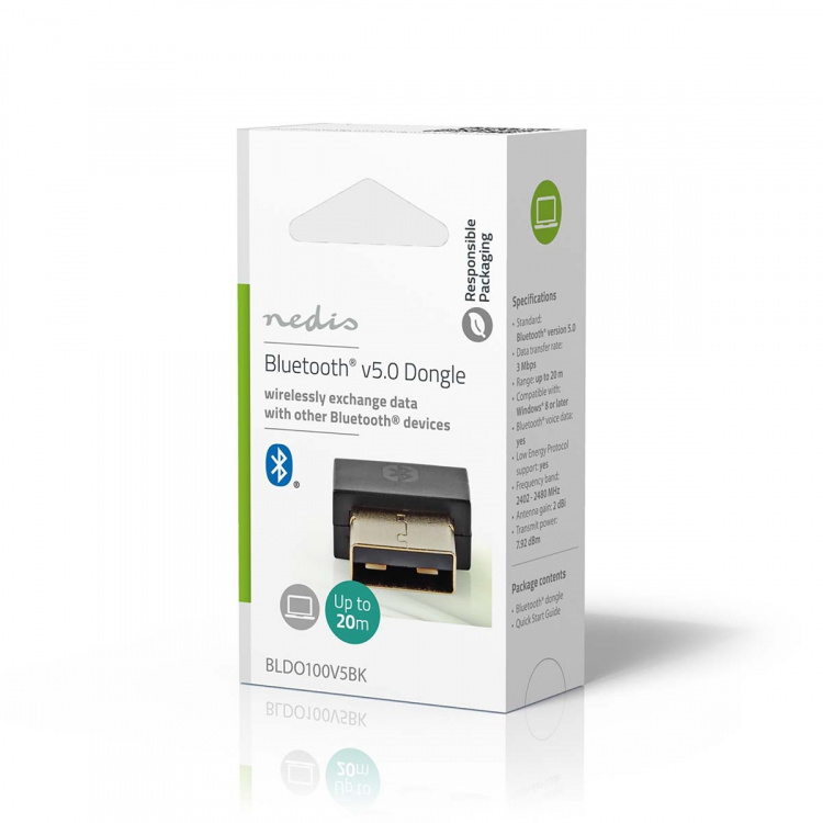 Nedis Bluetooth®-Dongle | 5.1 | Bluetooth / USB | 20 m Nedis Bluetooth®-Dongle | 5.1 | Bluetooth / USB | 20 m
