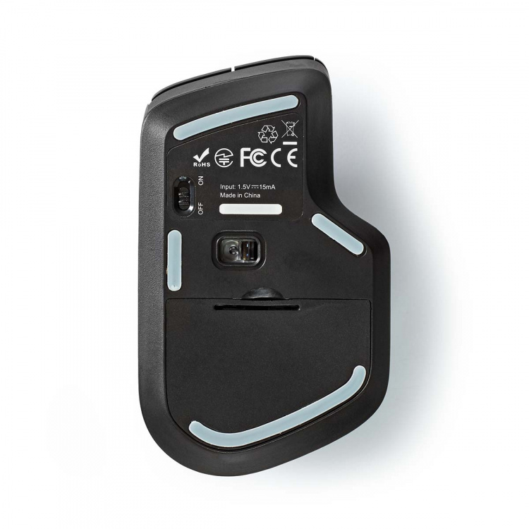 Nedis Muis | Draadloos | 800 / 1200 / 1600 dpi | Instelbare DPI | Aantal knoppen: 6 | Rechtshandig