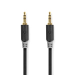 Nedis Stereo-Audiokabel | 3,5 mm Male | 3,5 mm Male | Verguld | 1.00 m | Rond | Antraciet | Doos
