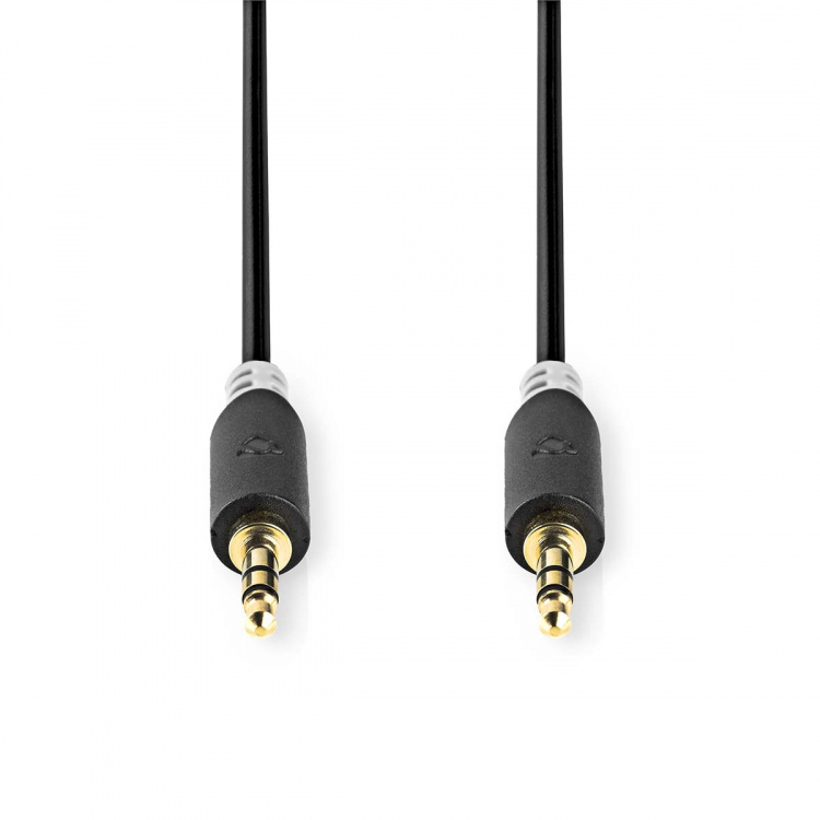 Nedis Stereo-Audiokabel | 3,5 mm Male | 3,5 mm Male | Verguld | 1.00 m | Rond | Antraciet | Doos